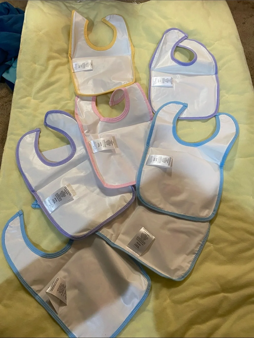 Vintage Disney Baby Bibs Set with Pooh, Minnie & Mickey - White & Pastels NWOT